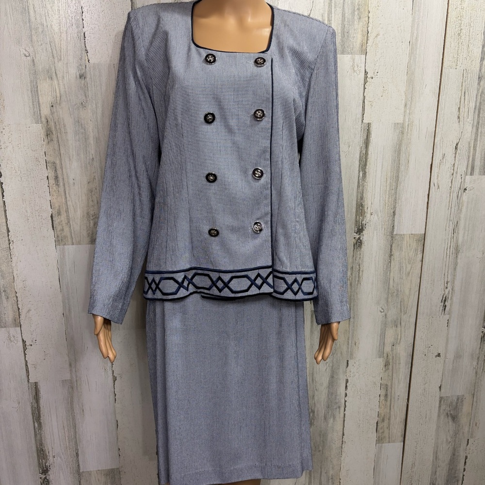 Positive Attitude Vintage Houndstooth Suit Skirt Set